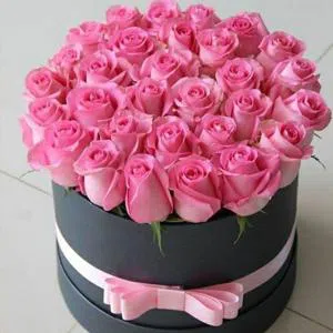 Розовая радость - цветы в коробке