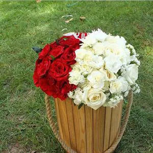 Beautiful and joyful flowers - Wooden box with flowers