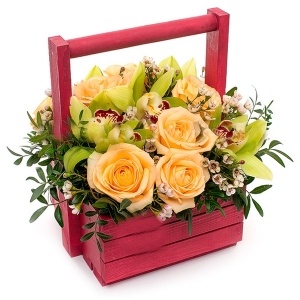 Wooden box flowers