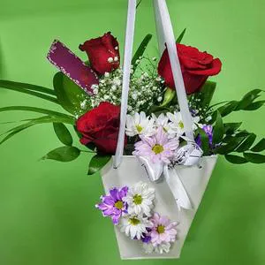 The concept of love - Box with flowers
