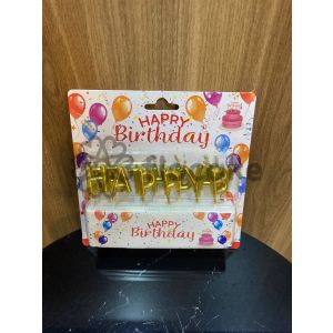 Happy Birthday Qızılı kiçik şamlar