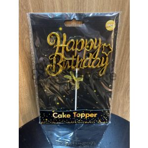 Happy Birthday  Qızılı yazılı şam